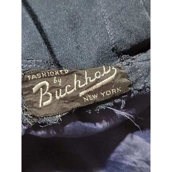 BUCHHOLZ NY Vintage Navy Blue Women's Dress Rare Neckline Size M ? #C - Picture 10 of 10